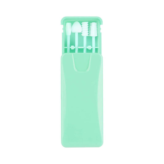 Rnker Reusable Swabs Silicone Cotton Swabs Rough Friction Q-Tip for Ears Cleaning, Love Shape Q-Tip for Cosmetic makeup for women (New 4 pack, Grass Green) Design Upgrade