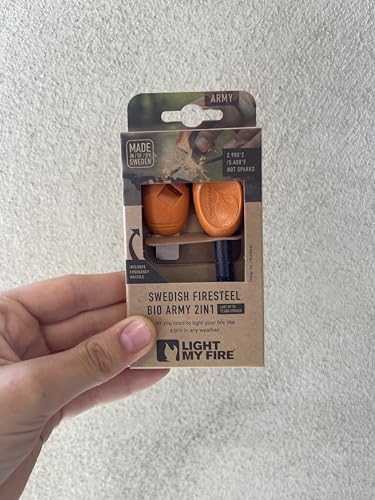 Light My Fire Flint Fire Starter Ferro Rod Survival Tool Fire Steel Army - Bushcraft Gear PRO Flint and Steel Magnesium Fire Starter Kit 3/8” 2-in-1 Fire Starters for Campfires-12,000 Strikes