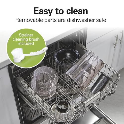 Hamilton Beach Juicer Machine, Big Mouth 3” Feed Chute for Whole Fruits and Vegetables, Easy to Clean, Centrifugal Extractor, Vegetable & Fruit Juicer, BPA Free, 800W Motor, Black