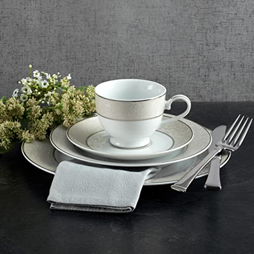 Mikasa Parchment 40-Piece Dinnerware Set, Service for 8, Durable Porcelain Plates, Bowls, and Mugs with Contemporary Design, Dishwasher Safe