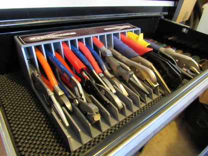 Plyworx Pliersrack PLR15 Plier Organizer - Sturdy Plastic 15 Pliers Holder For Tool Box or Pegboad Organization, Plier Rack Tool Organizers For Toolboxes And Storage