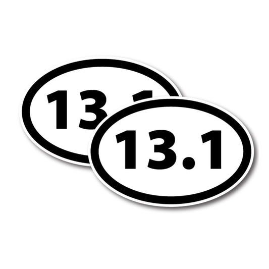 Magnet Me Up: 13.1 Half Marathon Black Oval Magnet Decal - 4x6 Inches - 2 Pack - Heavy-Duty Automotive Magnets for Car, Truck, SUV - Runner's Pride Magnets - Show Your Achievement