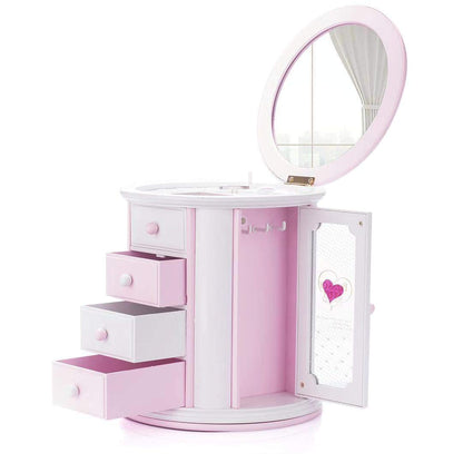 Renawe Girls Musical Jewelry Box Necklace Storage Accessories Gifts Cute Kids Jewelry Boxes for Little Girl Toddler Children Jewelry Organizer Best Girls Birthday Gift Stuff Child Music Jewelry Box