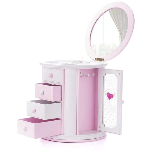 Renawe Girls Musical Jewelry Box Necklace Storage Accessories Gifts Cute Kids Jewelry Boxes for Little Girl Toddler Children Jewelry Organizer Best Girls Birthday Gift Stuff Child Music Jewelry Box