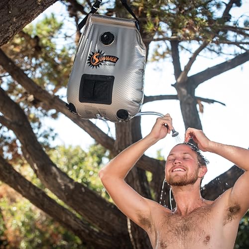 Advanced Elements 5 Gallon Summer Shower / Solar Shower,Silver/Black