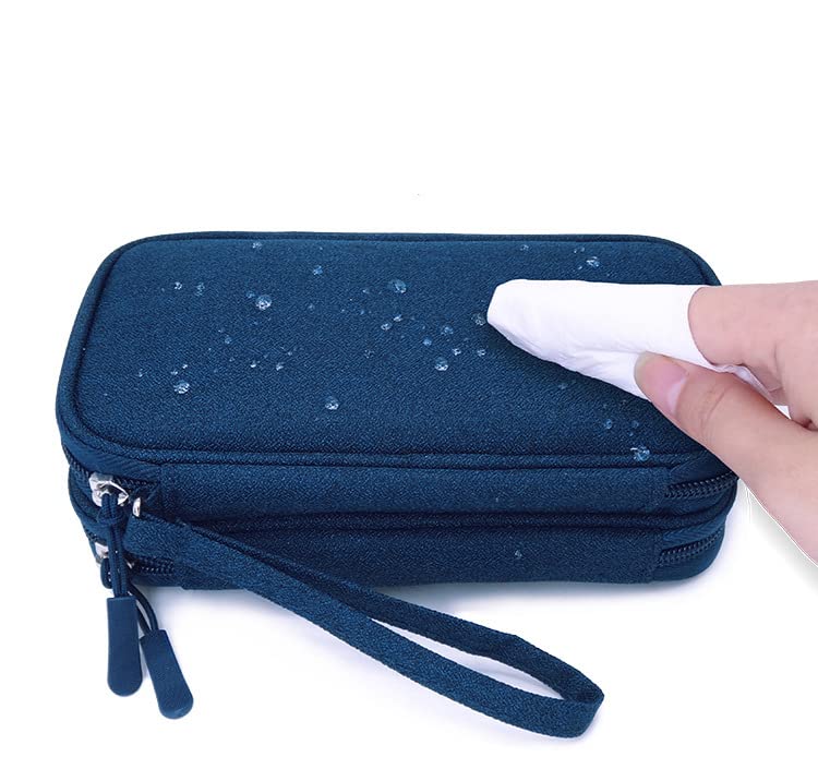 eYistar Diabetic Supplies Travel Case Organizer for Test Strips, Lancets, Needles, Lancing Device, Glucose Meter, Alcohol Wipes, Insulin Pens, Syringes, Diabetes Testing Kit Storage Bag (Blue)