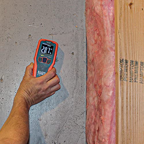 Klein Tools ET140 Pinless Moisture Meter for Non-Destructive Moisture Detection in Drywall, Wood, and Masonry; Detects up to 3/4-Inch Below Surface