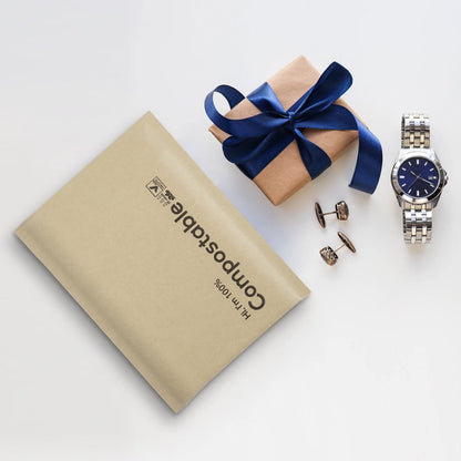 6x10 100% Biodegradable Bubble Mailers,25 Count Kraft Brown #0 Compostable Padded Packaging Wrap Envelopes Pouches Eco Friendly Self Seal Bags