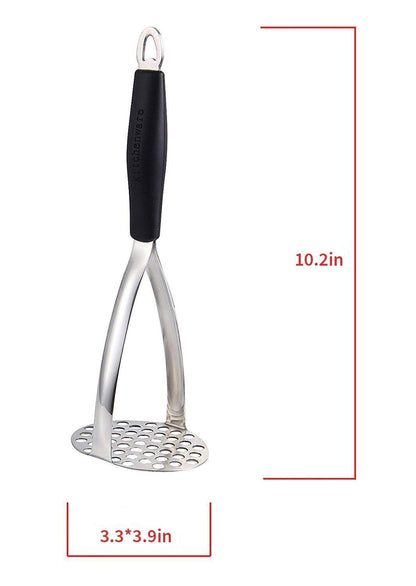 Joyoldelf Heavy Duty Stainless Steel Potato Masher, Professional Integrated Masher Kitchen Tool & Food Masher/Potato Smasher with Silicone Handle, Perfect for Bean, Vegetable, Fruits, Avocado, Meat