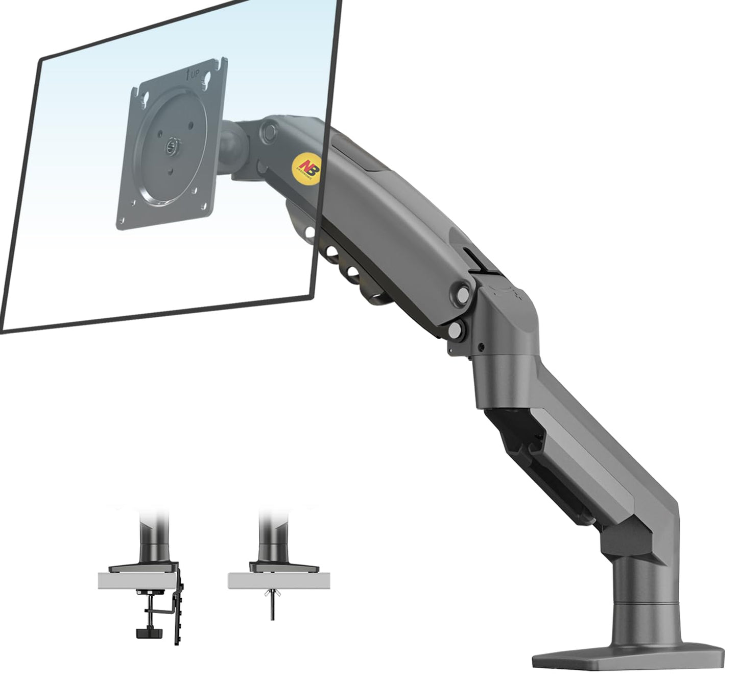 NB North Bayou Monitor Mount,Fits 17-30" or Bigger Computer Monitors(Within 19.8lbs), Adjustable Stand with Tilt Rotation Swivel Function, Desk Mount F80