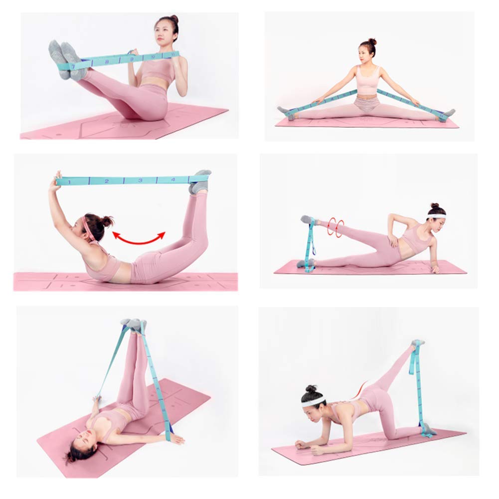 Meishen Nitpicker Stretching Straps Hamstring Stretcher Device Elastic Exercise Band Yoga mat Carrying Straps Leg Exercise Equipment Stretching Strap with Loops for Flexibility Stretch Strap 11 Loops