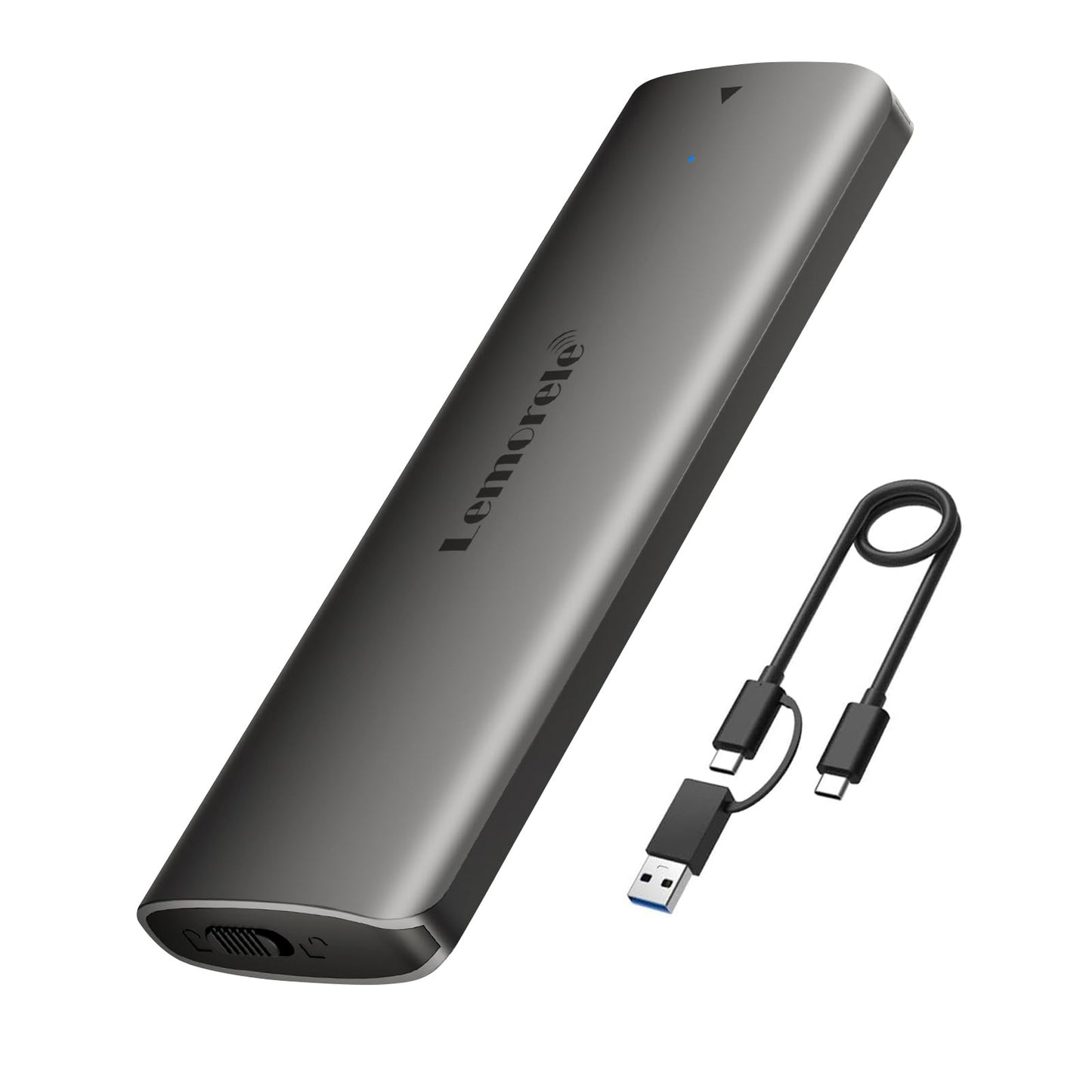 Lemorele M.2 NVMe Enclosure,USB 3.2 Gen2 10Gbps Tool-Free ,SSD Enclosure for NVMe PCIe M-Key,Nvme USB Adapter Support UASP Trim for 2280 2260 2242 2230(Sata NOT Supported)