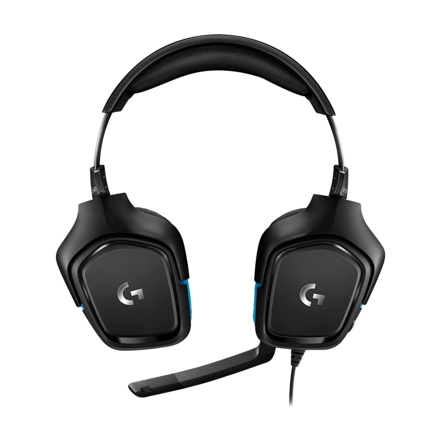 Logitech G432 Wired Gaming Headset, 7.1 Surround Sound, DTS Headphone:X 2.0, Flip-to-Mute Mic, PC (Leatherette) Black/Blue