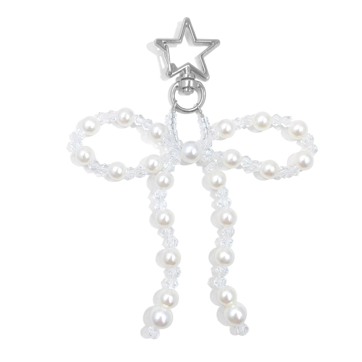 AGEN KGEN Novelty keychains Aesthetic Y2K Keychain Charms Stylish Keychains Accessories for Women Bag Purse Gifts (1x Pearl Crystal Bow)
