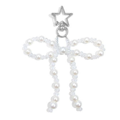 AGEN KGEN Novelty keychains Aesthetic Y2K Keychain Charms Stylish Keychains Accessories for Women Bag Purse Gifts (1x Pearl Crystal Bow)