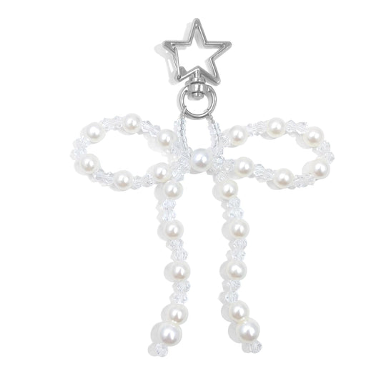 AGEN KGEN Novelty keychains Aesthetic Y2K Keychain Charms Stylish Keychains Accessories for Women Bag Purse Gifts (1x Pearl Crystal Bow)