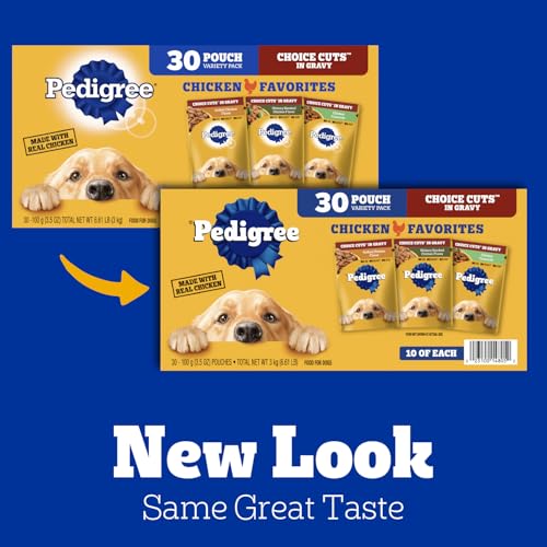Pedigree Choice Cuts in Gravy Adult Soft Wet Dog Food 30-Count Variety Pack, 3.5 oz. Pouches
