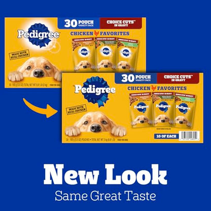 Pedigree Choice Cuts in Gravy Adult Soft Wet Dog Food 30-Count Variety Pack, 3.5 oz. Pouches