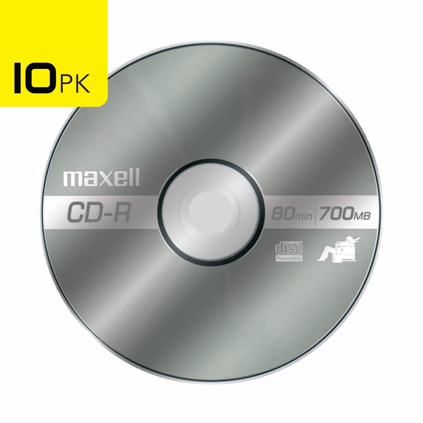 Maxell – MAX648210, CD Recordable Media - Noise-free Surface Playback CDs 700Mb Storage & Up to 48x - Blank CDs, CD Storage & Slim Jewel Case Holder – 10 Pack