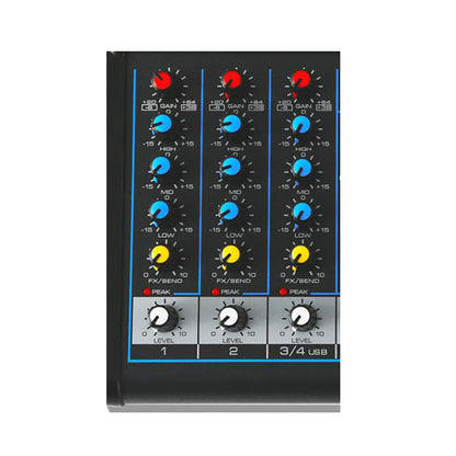 Pyle Professional Audio Mixer Sound Board Console System - Interface 4 Channel Digital USB Bluetooth MP3 Computer Input 48V Phantom Power Stereo DJ Studio Streaming FX 16-Bit DSP processor - PMXU43BT
