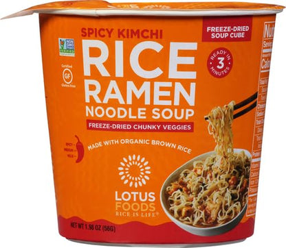 LOTUS FOODS Spicy Kimchi Rice Ramen Noodle Soup, 1.98 OZ