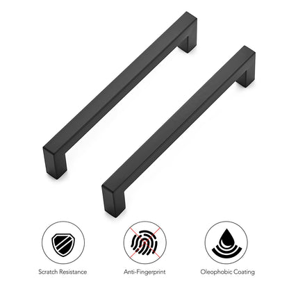 Ravinte 30 Pack 6-1/4 Inch Kitchen Square Cabinet Handles Matte Black Stainless Steel Drawer Pulls Hardware