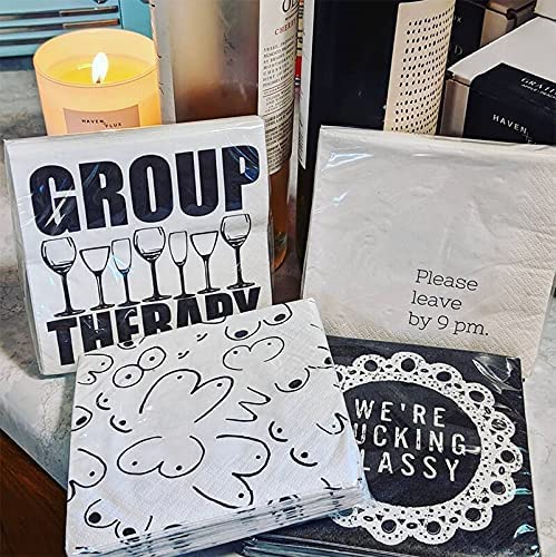 Funny Cocktail Napkins – “Please Leave by 9 PM” – 20 Pack | Hilarious Disposable Paper Napkins for Parties, Bars, Weddings, Birthdays, Bachelorette & Adult Gatherings