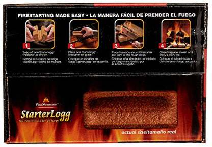 Pine Mountain StarterLogg Select-A-Size Firestarting Blocks, 24 Starts Firestarter Wood Fire Log for Campfire, Fireplace, Wood Stove, Fire Pit, Indoor & Outdoor Use, Red