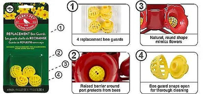 Perky-Pet 205Y Replacement Yellow Bee Guards, 3.04W x 1.01D ins.