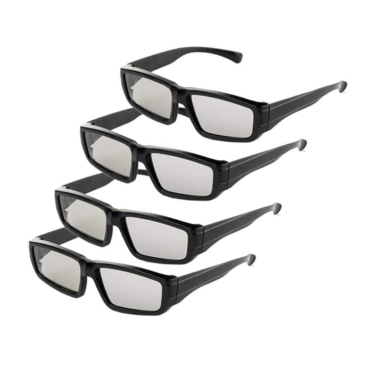 4 Pack Passive Circular Polarized RealD 3D Glasses for Cinema and Passive 3D TVs Projectors, Note: Does Not Work with Active 3D TVs Projectors