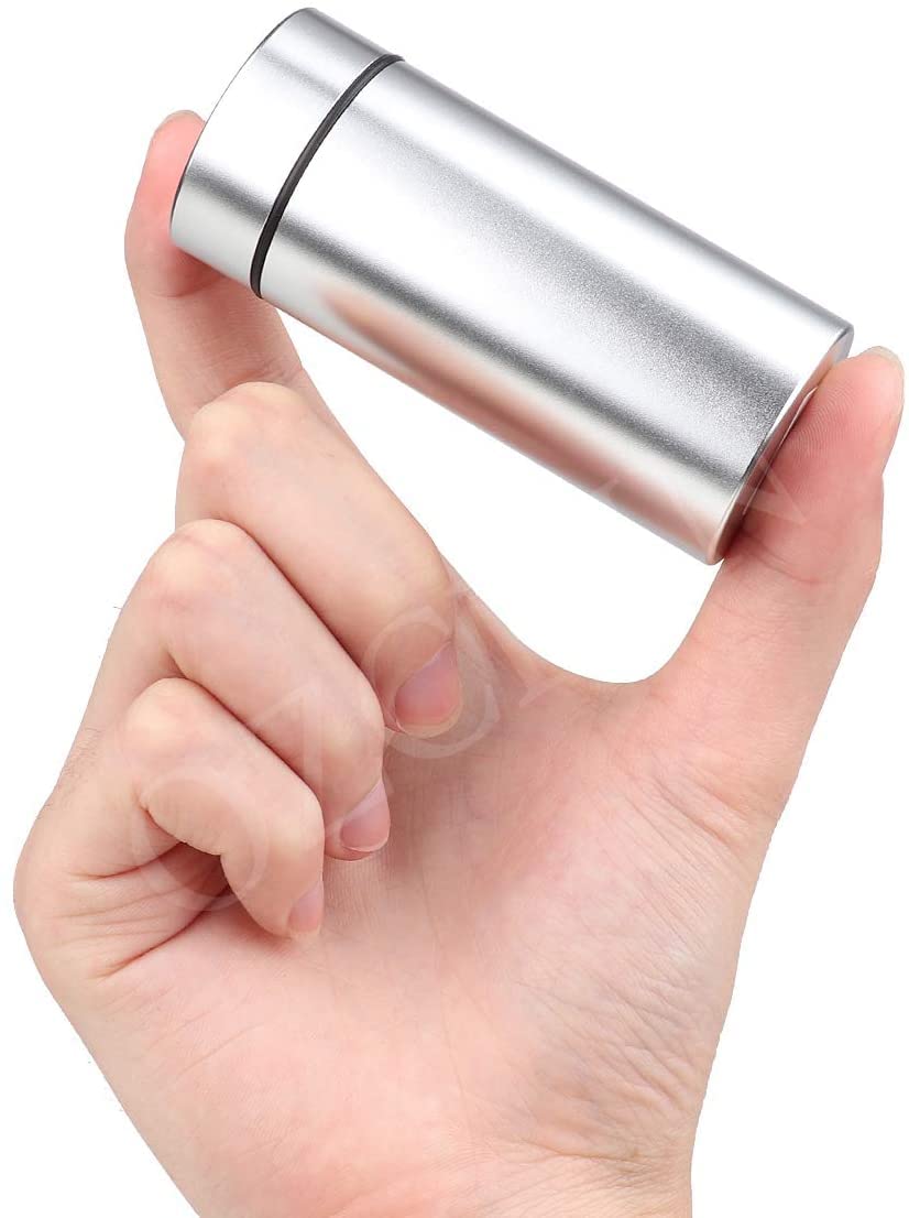 OZCHIN Aluminum Storage Jar Portable Airtight Smell Proof Container Bottle Multipurpose Storage Container for Spices, Coffee & Teas 80ml (Silver&Black)