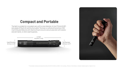 Nitecore MT2A Pro EDC Flashlight, 1000 Lumen, USB-C Rechargeable, 2X AA Battery Compatible Slim Penlight, Including NitecoreS Sticker