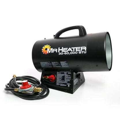 Mr. Heater MH60QFAV 60,000 BTU Portable Propane Forced Air Heater, 19.75 x 11.50 inches, black