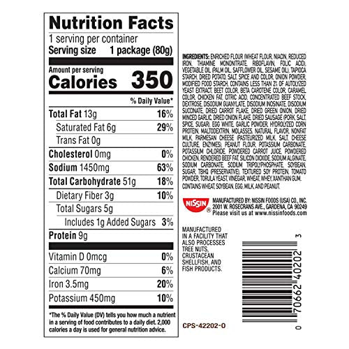 Nissin Cup Noodle Ramen Noodle Soup, Curry, 2.82 Ounce (Pack of 6)