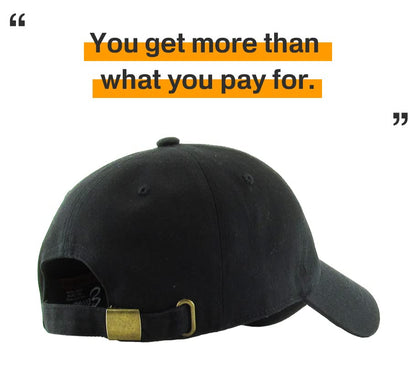 KB-Low BLK Classic Cotton Dad Hat Adjustable Plain Cap. Polo Style Low Profile (Unstructured) (Classic) Black Adjustable