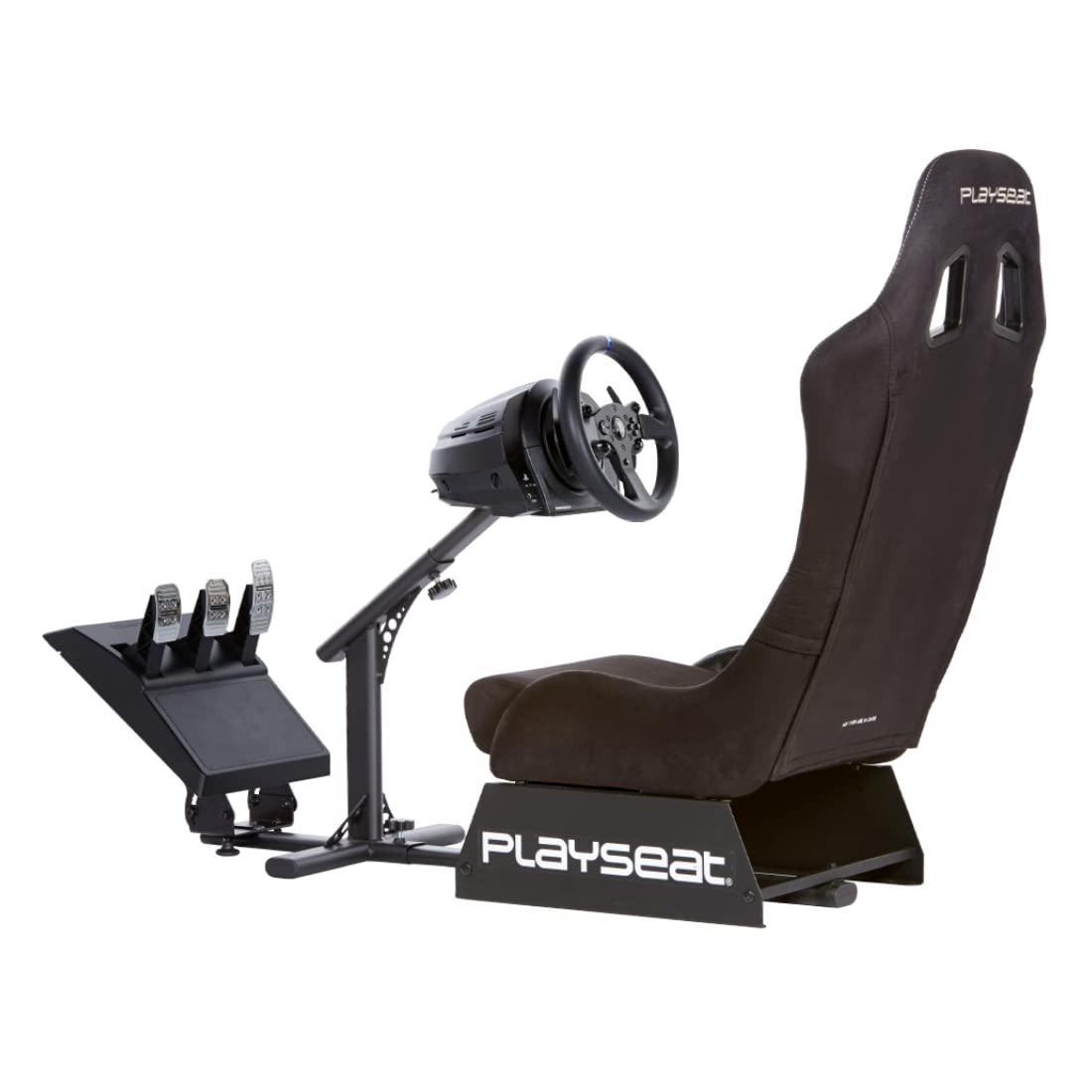 Playseat Evolution Sim Racing Cockpit | Comfortable & Adjustable | Compatible with All Steering Wheels & Pedals on The Market | Supports PC & Console | Racing Suede Edition