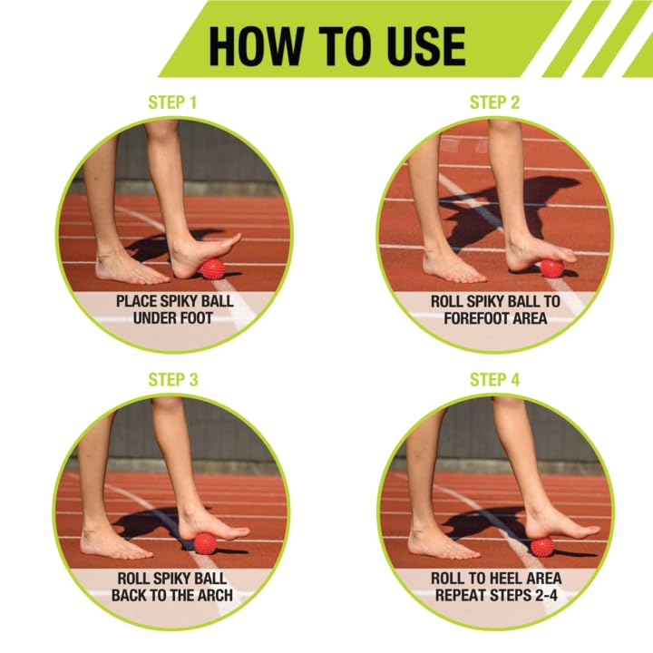 Pro-Tec Athletics High Density Spiky Massage Ball, Red