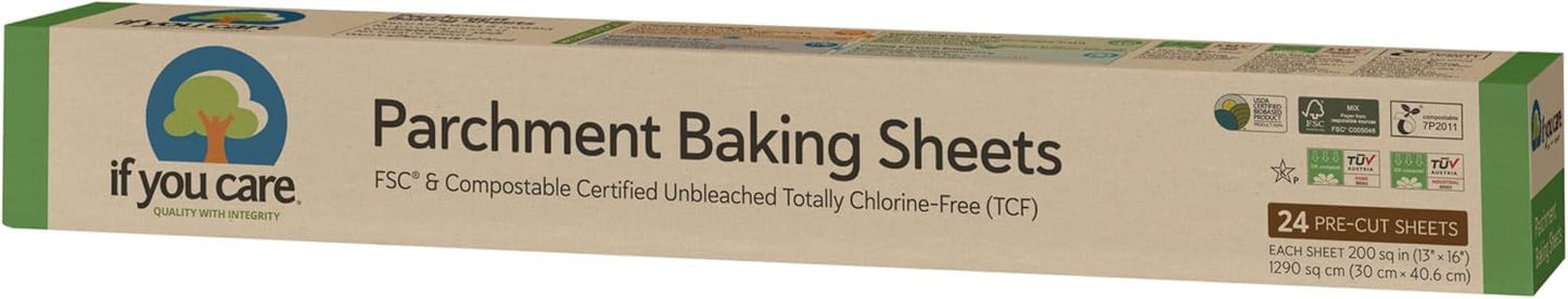 If You Care, Parchment Baking Sheets, 24 Count