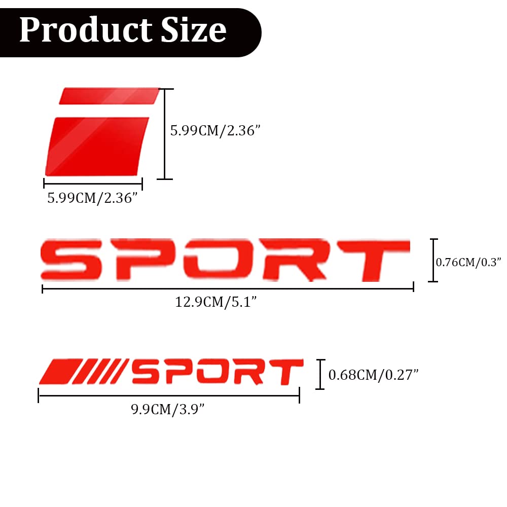 Pincuttee 14pcs Car Decal Stickers,Wheel Rim Decal Sticker,Sport Logo Reflective Stickers,Sport Emblem Car Rear Bumper Sticker,Rear Mirror Decals for All Vehicles(Red,14PCS)