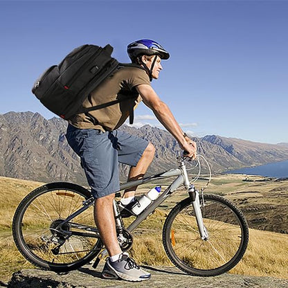 MATEIN Lunch Backpack for Men Work, 17 Inch Insulated Cooler Backpack Lunch Box with USB Charging Port, Water Resistant Laptop Back Pack Computer Meal Prep Backpacks for Picnic College Travel, Black