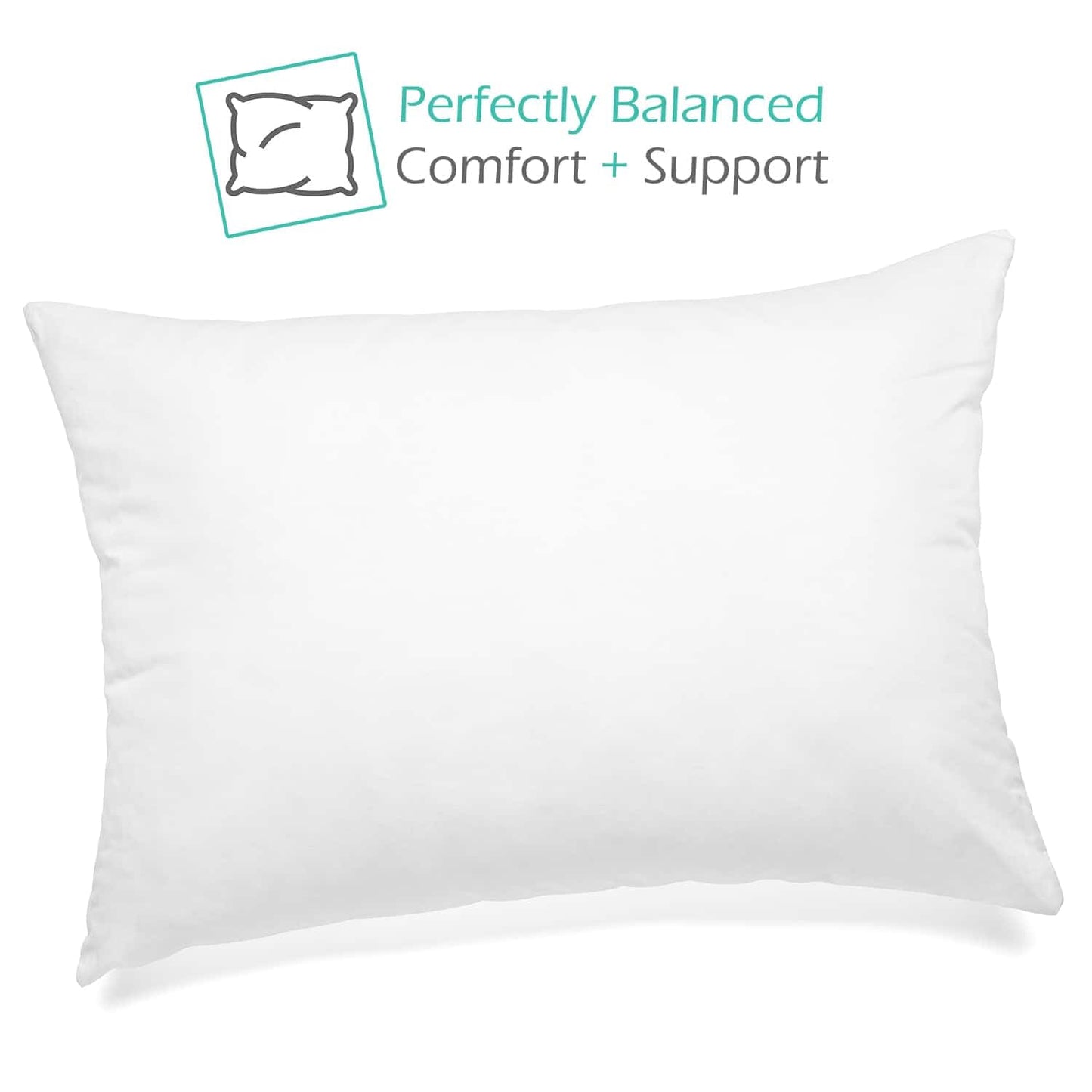Nestl 2 Pack Toddler Pillow for Sleeping 13 x 18, Small Kids Pillow for Travel, Car, School, Nap, & Toddler Bed, Machine Washable Soft Cotton Child 2 Year Old and Up - White