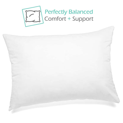 Nestl 2 Pack Toddler Pillow for Sleeping 13 x 18, Small Kids Pillow for Travel, Car, School, Nap, & Toddler Bed, Machine Washable Soft Cotton Child 2 Year Old and Up - White