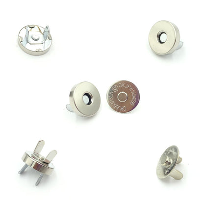 50 Sets Silver Tone Magnetic Purse Snap Clasps Button/Great for Closure Purse Handbag Clothes Sewing Craft No Tools Required 14mm (18Y50)