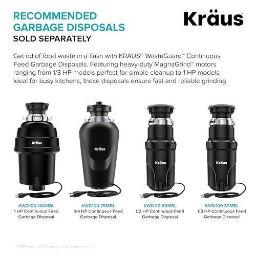 KRAUS Forteza 33-inch Drop In/Undermount Single Bowl Granite Kitchen Sink in Black, KGD-54BLACK