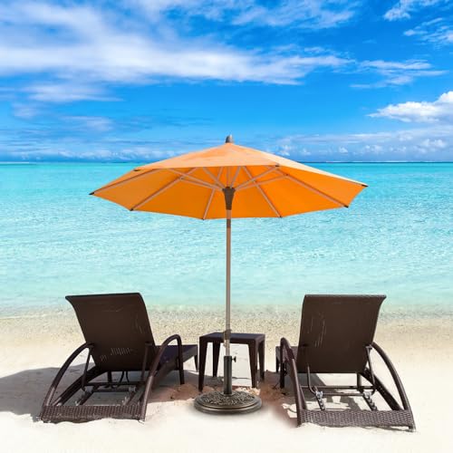 18 Inch Cast Stone w/Resin Shell Patio Umbrella Base, Bronze