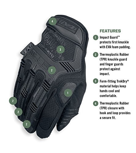 Mechanix Wear: M-Pact Covert Tactical Gloves with Secure Fit, Touchscreen Capable Safety Gloves for Men, Work Gloves with Impact Protection and Vibration Absorption (Black, Large)