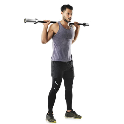 POWER GUIDANCE Chrome Olympic Barbell Bar, Weight Bar for lifting, Hip Thrusts, Universal Strength Training Bars 22lb 4ft/47 inch (Straight)