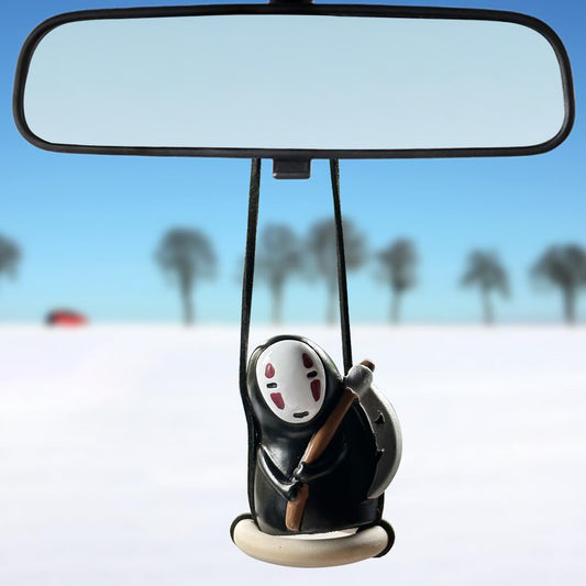 Funny Anime Car Accessories of No Face Man Car Pendant Hanging Swing, for Car Rear View Mirror Accessories