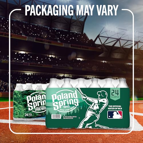 Poland Spring Natural Spring Water Bottles, 24 Pack - Still Bottled Water with Naturally Occurring Minerals - 16.9 Fl Oz Plastic Bottles