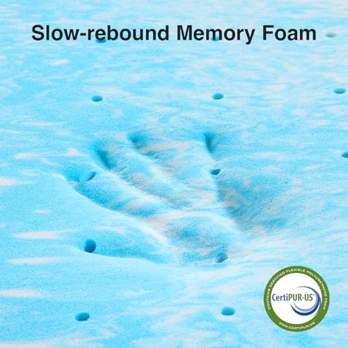 Novilla Memory Foam Mattress Topper Twin - 3 Inch Cooling Gel Infused Memory Foam | Slow-Rebound Pressure Relief | CertiPUR Certified | Comfort for Sleeper Sofa, RV, Camper, Dorm Room